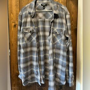 Selling size LARGE flannel in color blue and white!